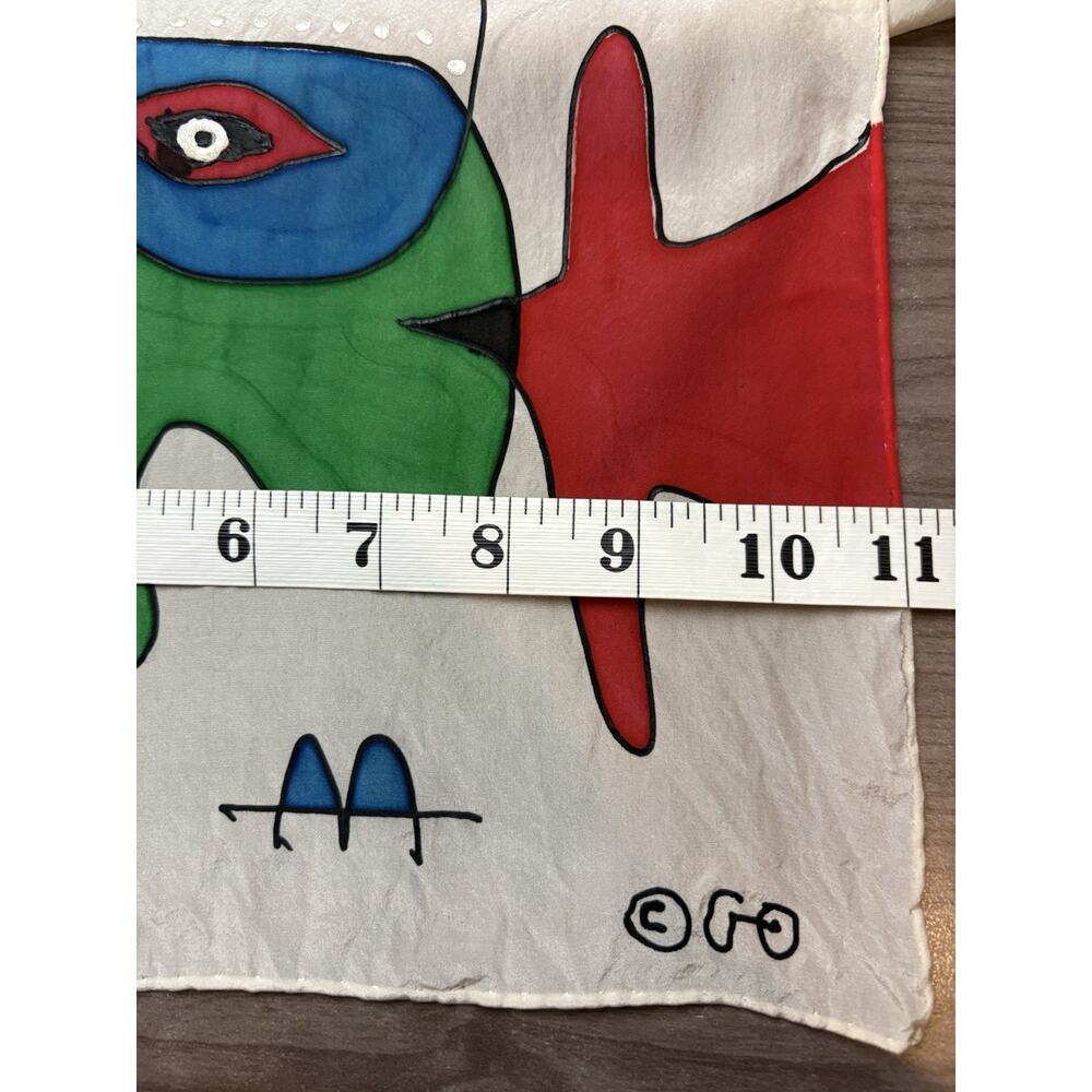 Joan Miro Art Scarf Abstract-Eyes-58”X 11”-Multicolored-stain - Picture 11 of 11